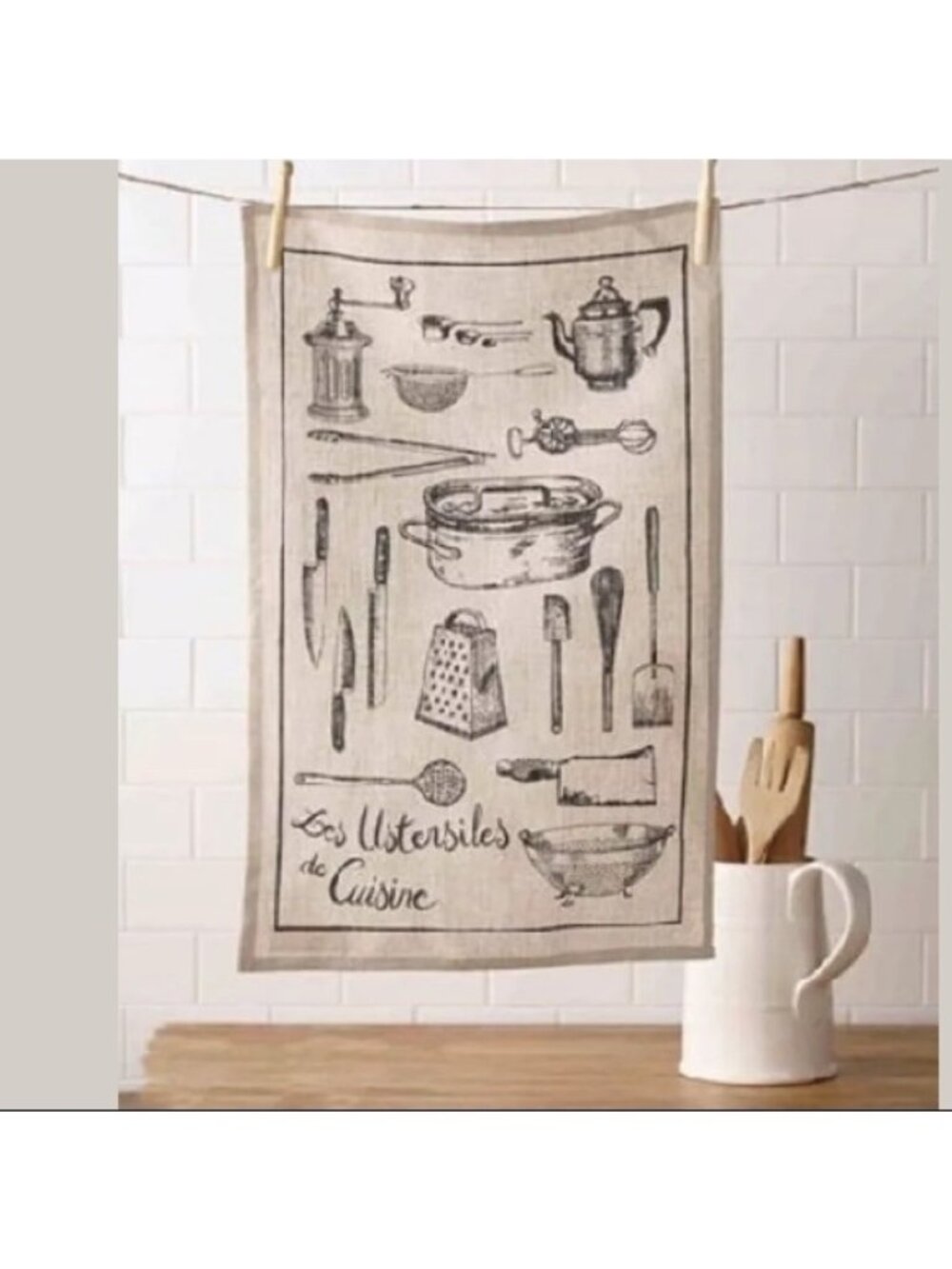 Mud Pie Les Ustensiles de Cuisine Linen Tea Towel French kitchen cooking utensil